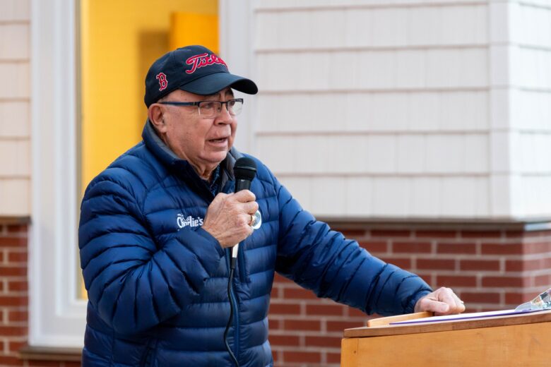 Charlie Shuman dedicating the new Shelter to his Wife Nancy